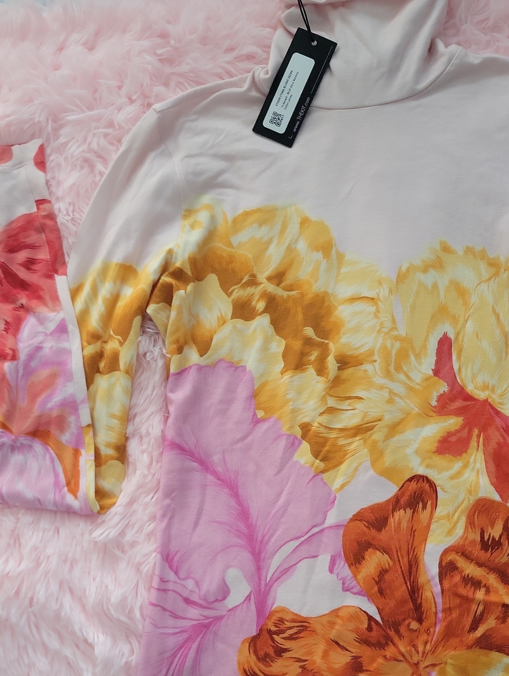 Women’s Floral Long Sleeve Tee - Pink & Multi